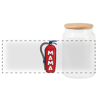 Maman pompier - Boîte à biscuits avec couvercle en bois - blanc - Devant