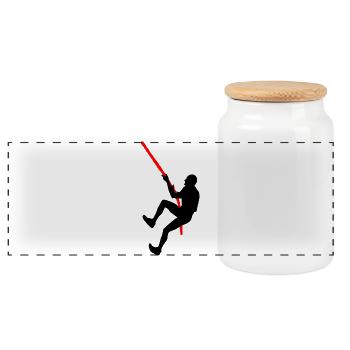 Escalade OCR – Conception du défi de corde - Boîte à biscuits avec couvercle en bois - blanc - Devant