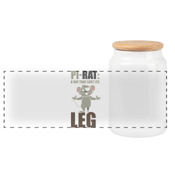 Rat, house rat, rat owner, rat lover - Panoramic Cookie Jar with Wooden Lid - white - Front