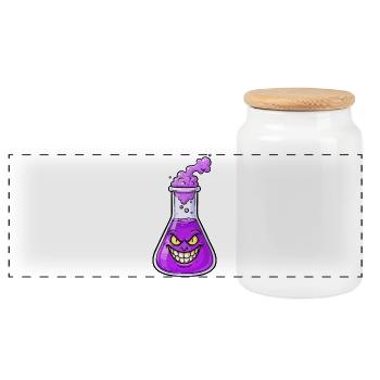 Purple Alchemy Bottle Magic - Panoramic Cookie Jar with Wooden Lid - white - Front