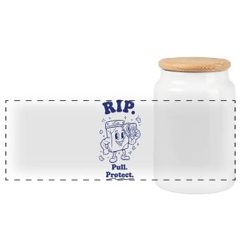 RIP Pull Protect Trading Card Collector - Panorama Keksdose mit Holzdeckel - Weiß - Vorne
