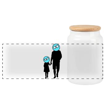 Familie Silhouette Liebe Kinder Eltern Mama Papa - Panorama Keksdose mit Holzdeckel - Weiß - Vorne