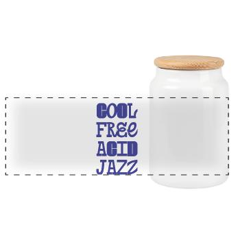 Typographie de la musique jazz cool free acid - Boîte à biscuits avec couvercle en bois - blanc - Devant