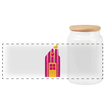 Maison de plage Strip Sea Sea Vacances d’été à la plage - Boîte à biscuits avec couvercle en bois - blanc - Devant