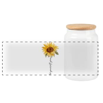 Let yourself grow - Panorama Keksdose mit Holzdeckel - Weiß - Vorne