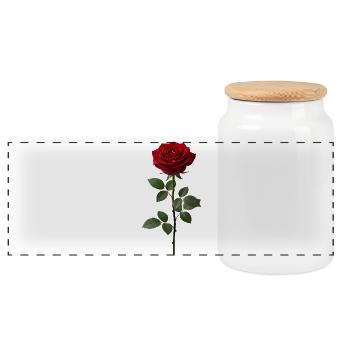 Belle Rose Rouge pour toi - Boîte à biscuits avec couvercle en bois - blanc - Devant
