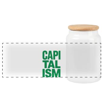 I Love Capitalism Unternehmer Aktien Kapitalismus - Panorama Keksdose mit Holzdeckel - Weiß - Vorne