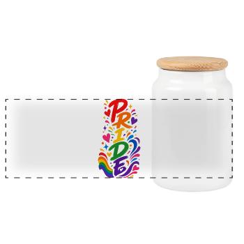 Pride Month Outfit Geschenk für Frauen Männer - Panorama Keksdose mit Holzdeckel - Weiß - Vorne