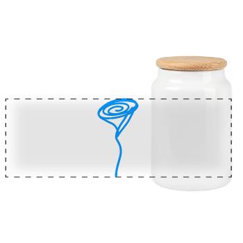 Blue Rose - Panorama Keksdose mit Holzdeckel - Weiß - Vorne