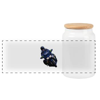 Motard Gendarmerie - Boîte à biscuits avec couvercle en bois - blanc - Devant