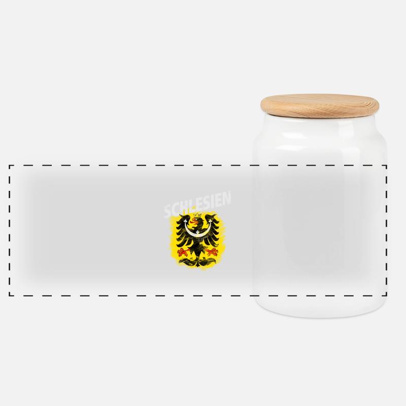 Schlesien - Panorama Keksdose mit Holzdeckel - Weiß
