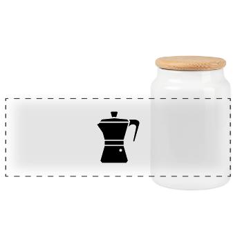 bialetti kaffee espressokanne - Panorama Keksdose mit Holzdeckel - Weiß - Vorne