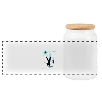 Breakdancer - Panorama Keksdose mit Holzdeckel - Weiß - Vorne