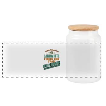 JGA BRAEUTIGAM - Landwirt - petrol strong orange - - Panorama Keksdose mit Holzdeckel - Weiß - Vorne