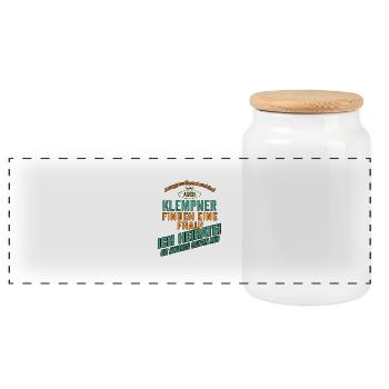 JGA BRAEUTIGAM - Klempner - petrol strong orange - - Panorama Keksdose mit Holzdeckel - Weiß - Vorne