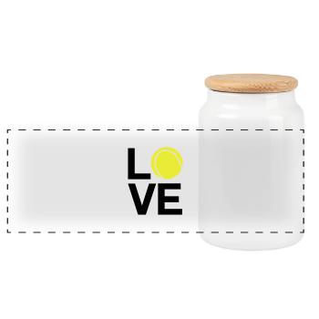 tennis_love - Panorama Keksdose mit Holzdeckel - Weiß - Vorne