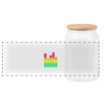 Musique électronique - Boîte à biscuits avec couvercle en bois - blanc - Devant