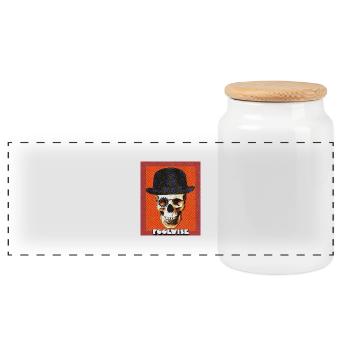 orangeskull - Panorama Keksdose mit Holzdeckel - Weiß - Vorne