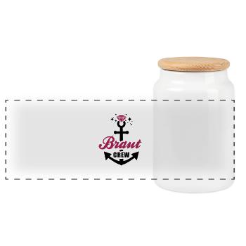 JGA T-Shirt - Team Braut - Braut Crew - Braut - Panorama Keksdose mit Holzdeckel - Weiß - Vorne