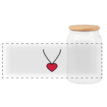 necklace_heart_2c - Boîte à biscuits avec couvercle en bois - blanc - Devant