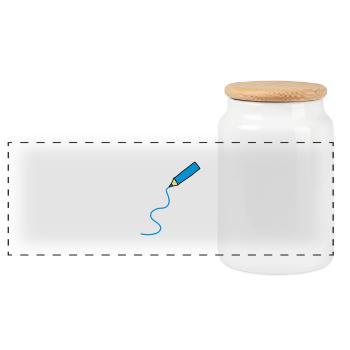 easy_drawing_3c - Panorama Keksdose mit Holzdeckel - Weiß - Vorne