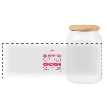 Bäckereifachverkäuferin Bäckerin Geschenk Mama - Panorama Keksdose mit Holzdeckel - Weiß - Vorne