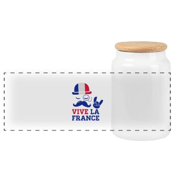 France fashionable cycling championship football - Panoramic Cookie Jar with Wooden Lid - white - Front