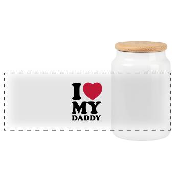 I love my daddy - Panoramic Cookie Jar with Wooden Lid - white - Front