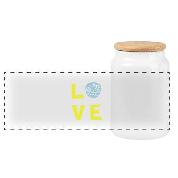 LOVE TRI 2c - Panoramic Cookie Jar with Wooden Lid - white - Front
