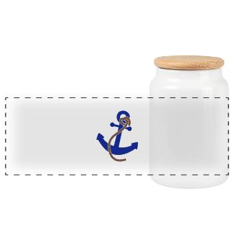 Anchor Logo - Boîte à biscuits avec couvercle en bois - blanc - Devant