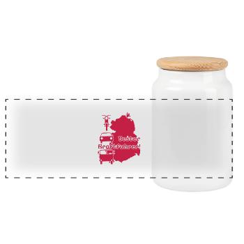 Bester Kraftfahrer Ostdeutschland - Panorama Keksdose mit Holzdeckel - Weiß - Vorne