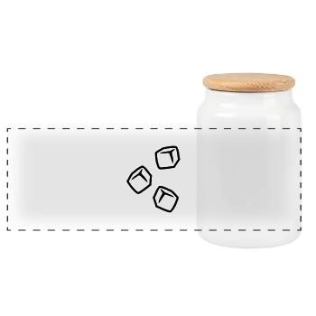 Cube de glace - Boîte à biscuits avec couvercle en bois - blanc - Devant