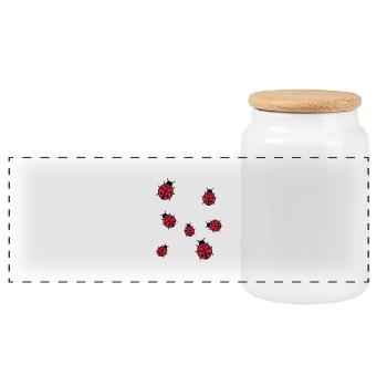 Petite Coccinelle - Boîte à biscuits avec couvercle en bois - blanc - Devant