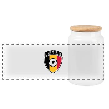 Belgien - Panorama Keksdose mit Holzdeckel - Weiß - Vorne