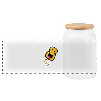 Smiley Nouvel An Liège - Boîte à biscuits avec couvercle en bois - blanc - Devant