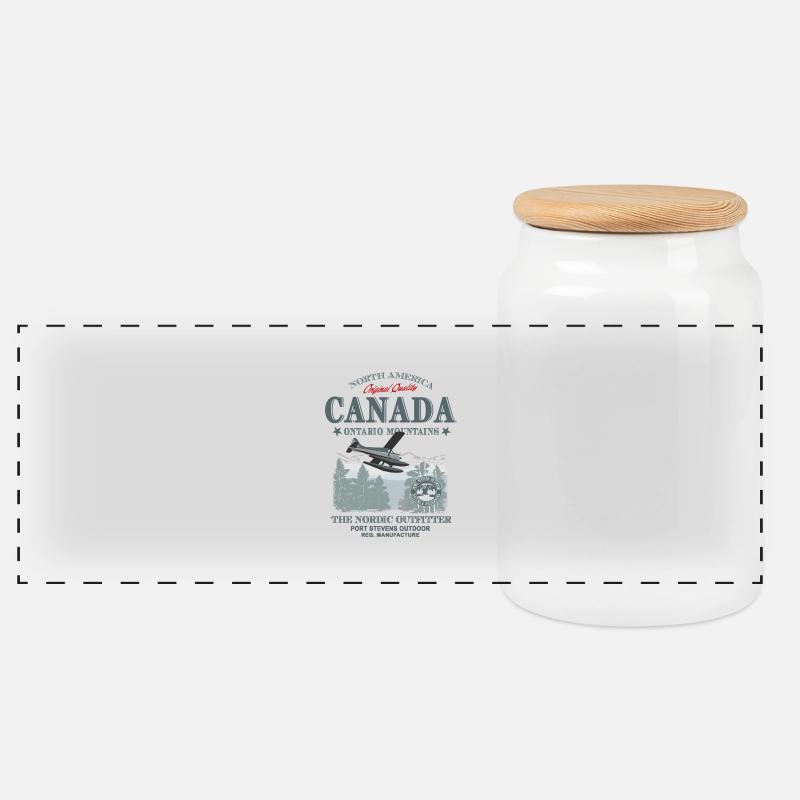 Canada - Aircraft - Panorama Keksdose mit Holzdeckel - Weiß