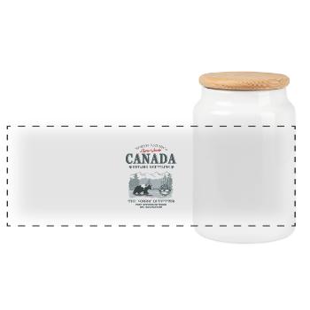 Canada - Grizzly Bear - Panorama Keksdose mit Holzdeckel - Weiß - Vorne