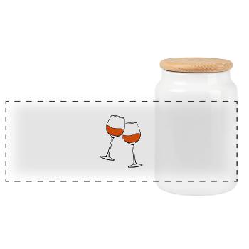 rotwein glaeser - Panorama Keksdose mit Holzdeckel - Weiß - Vorne