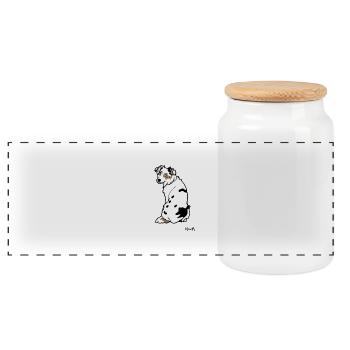 A Beautiful Australian Shepherd Dog. - Panoramic Cookie Jar with Wooden Lid - white - Front