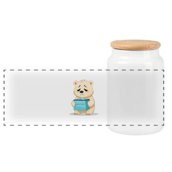 Sauver les ours polaires - Boîte à biscuits avec couvercle en bois - blanc - Devant