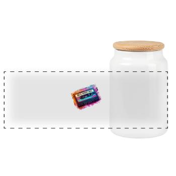 80's Night Mix rétro cassette musique mixtape disco - Boîte à biscuits avec couvercle en bois - blanc - Devant