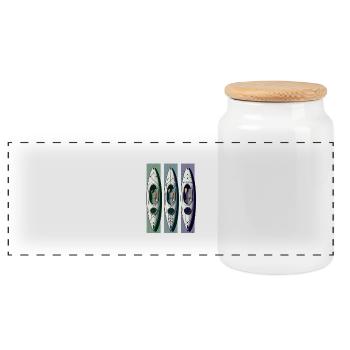 Kayak Canoe Paddle Boat on the water Sports - Panoramic Cookie Jar with Wooden Lid - white - Front