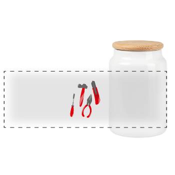 Artisan à la recherche d’un outil de conception - Boîte à biscuits avec couvercle en bois - blanc - Devant