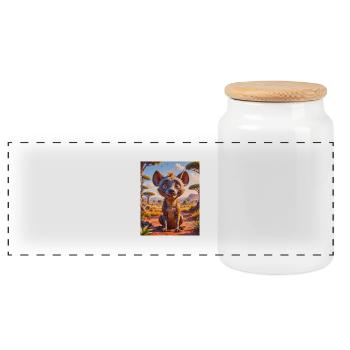 Animaux africains super mignons – Harpie - Boîte à biscuits avec couvercle en bois - blanc - Devant