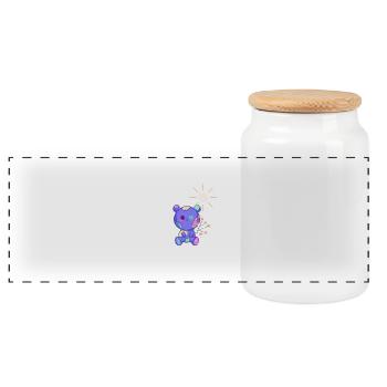 Good Morning Sunshine - Panoramic Cookie Jar with Wooden Lid - white - Front
