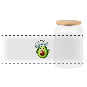 avocado koch - Panorama Keksdose mit Holzdeckel - Weiß - Vorne