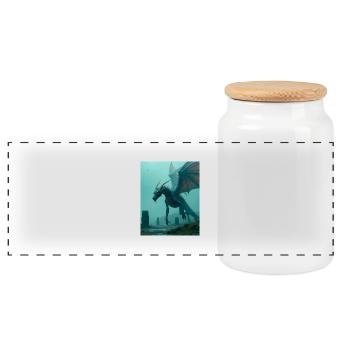 Tsmok, dragon slave biélorusse du trésor et de l' - Boîte à biscuits avec couvercle en bois - blanc - Devant