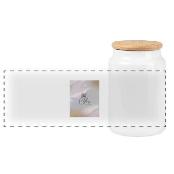 BE YOU ALWAYS - Panorama Keksdose mit Holzdeckel - Weiß - Vorne