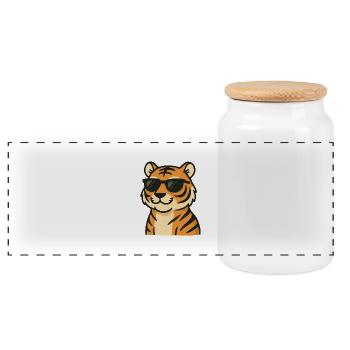 Bande dessinée Tiger - Boîte à biscuits avec couvercle en bois - blanc - Devant