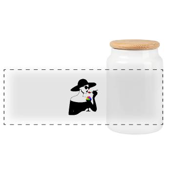 Haute Glace - Boîte à biscuits avec couvercle en bois - blanc - Devant